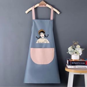 Waterproof And Oil-proof Cartoon Girl Print Apron, New Kitchen Home.